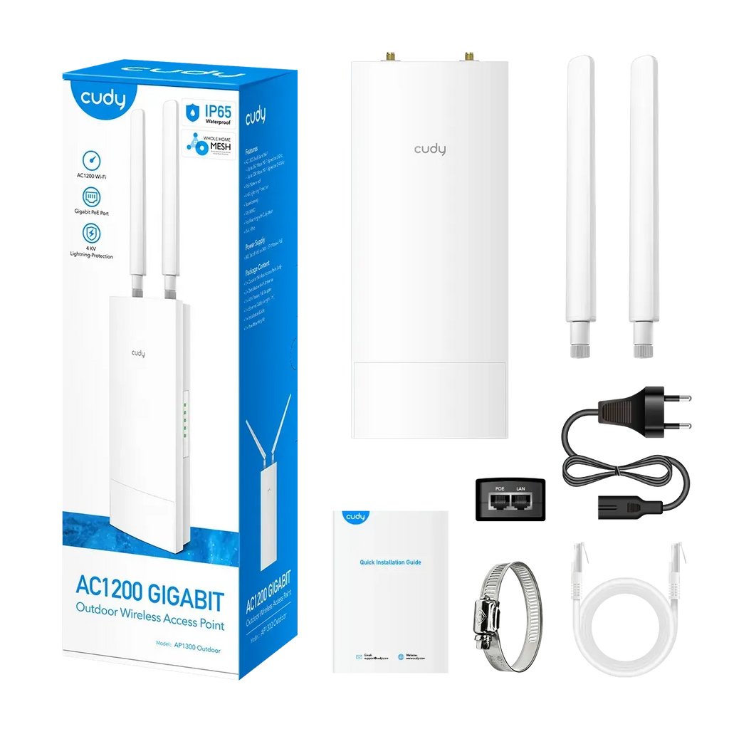 AP1300 Outdoor 1GB Punct de acces Wi-Fi AC1200 2.4GHz/5GHz CUDY
