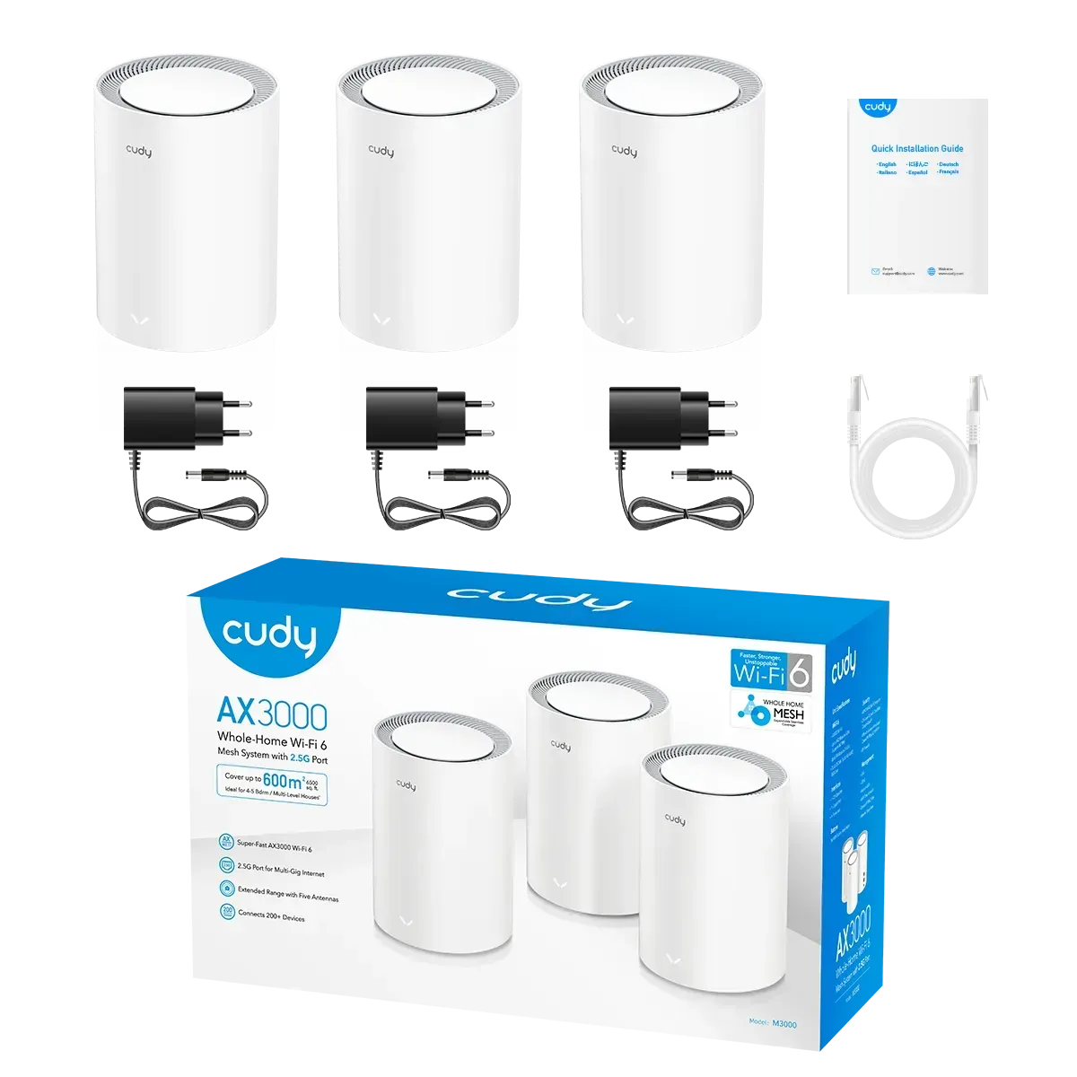 AX3000 Mesh Wi-Fi System M3000 3 CUDY